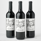 Wit & Zwart PROOST OP DE BRUID Bruids Wijn Etiket (Flessen)
