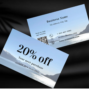 Wit zwart qr code aangepaste foto bedrijf kortingskaartje