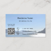 Wit zwart qr code aangepaste foto bedrijf kortingskaartje (Achterkant)