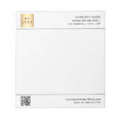 Wit zwart QR code business logo letterhead Notitieblok (Voorkant)