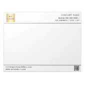 Wit zwart QR code business logo letterhead Notitieblok (Voorkant)