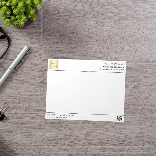 Wit zwart QR code business logo letterhead Notitieblok