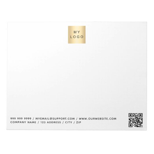 Wit zwart QR code business logo Notitieblok (Voorkant)
