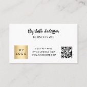 Wit zwart qr code corporate logo klantenkaartje (Achterkant)