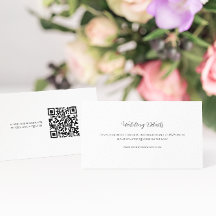 Wit Zwart QR Code Trouwkaart