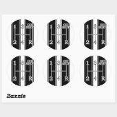 Wit Zwart Race Stripes Shift knop Sticker (Vel)