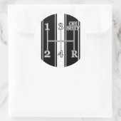 Wit Zwart Race Stripes Shift knop Sticker (Tas)