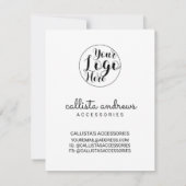 Wit Zwart Rand Logo Sieraden Care Instructie Notitiekaartje (Achterkant)