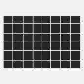 Wit zwart rasterpatroon inpakpapier vel (Voorkant 3)