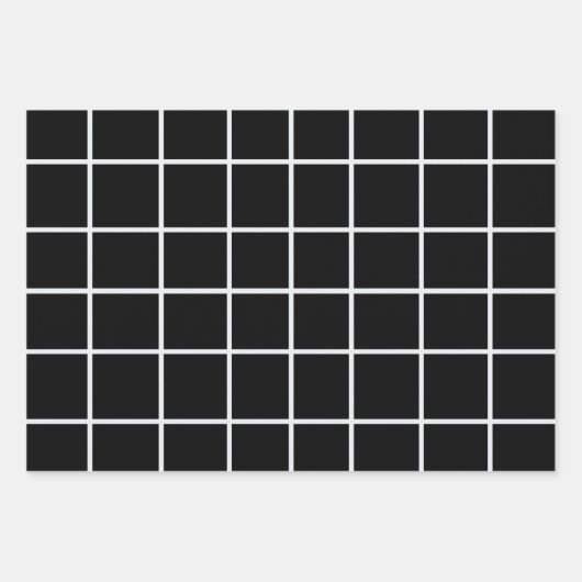 Wit zwart rasterpatroon inpakpapier vel (Voorkant 3)