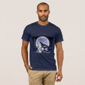 WIT & ZWART RAVENS, TOTEM & FULL MOON T-Shirt (Voorkant volledig)