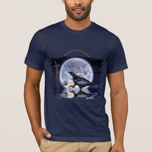 WIT & ZWART RAVENS, TOTEM & FULL MOON T-Shirt (Voorkant)