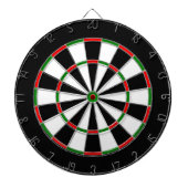 Wit, Zwart, Rood en Groen Metaalkooi Dartboard Dartbord (Voorkant)