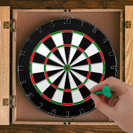 Wit, Zwart, Rood en Groen Metalen Kooi Dartbord