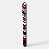  Wit Zwart Rood Grijs Chevron Patroon iPhone Hoesje (Linkerkant)