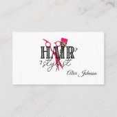 Wit zwart rood modern professioneel kapsalon visitekaartje (Voorkant)