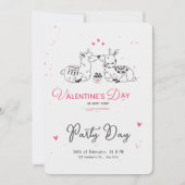 Wit Zwart Roze Minimalistisch Schattig Valentijnsd Kaart (Voorkant)