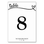 Wit & Zwart Schattige Hartlijn Bruiloft Kaart (Voorkant)