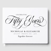 Wit Zwart Schrift 50ste Trouwdag Gastenboek (Voorkant)