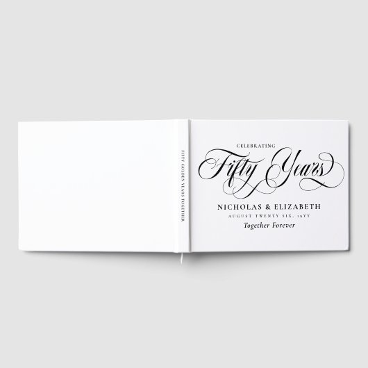 Wit Zwart Schrift 50ste Trouwdag Gastenboek (Volledig)