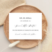 Wit zwart script moderne bruiloft Save the Date