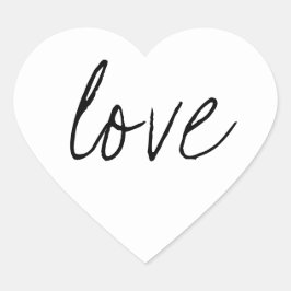 Wit Zwart Script Sticker Liefde