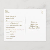 Wit & Zwart Script Trouw RSVP Postkaart Uitnodiging Briefkaart (Achterkant)