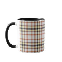 Wit Zwart Sinaasappel Geel Tartan Plaid