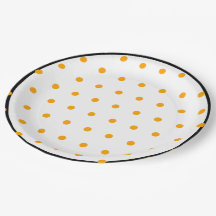 Wit Zwart Sinaasappel Polka stippen