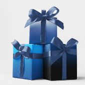 Wit Zwart Sky Blauw en Diep Blauw Ombre Mix Inpakpapier Vel