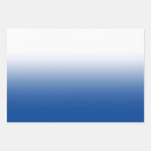 Wit Zwart Sky Blauw en Diep Blauw Ombre Mix Inpakpapier Vel (Voorkant)
