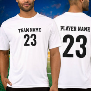 Wit Zwart Sport Team Shirt Nummer