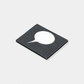 Wit & Zwart Spreekballon Gepersonaliseerde Naam Post-it® Notes (Schuin)