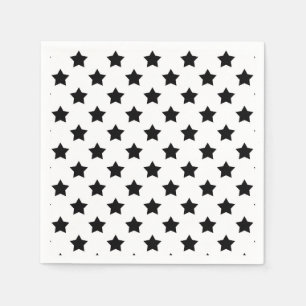 Wit Zwart Sterren Patroon Decoratief Servet