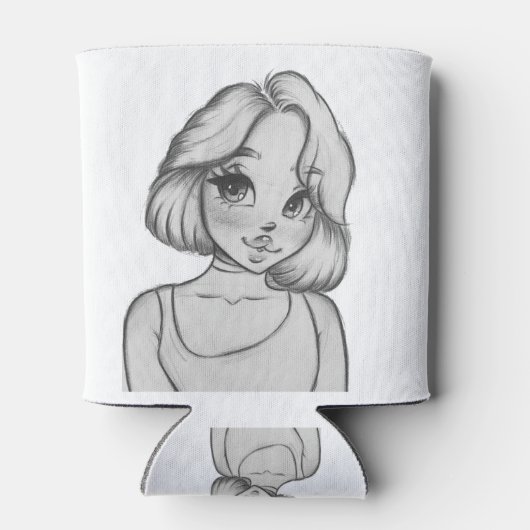 wit zwart teken blikjeskoeler (Achterkant)