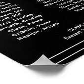 Wit zwart ter nagedachtenis van onze klasgenoten r poster (Hoek)