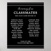Wit zwart ter nagedachtenis van onze klasgenoten r poster (Voorkant)