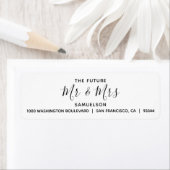 Wit Zwart Toekomst Mr. & Mrs Bruiloft Retouradres Etiket (Insitu)
