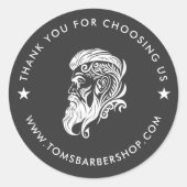 Wit Zwart Typografie Custom Wit Haar Logo Ronde Sticker (Voorkant)