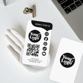 Wit Zwart Verbind Met Ons QR Code 5 Social Media Visitekaartje