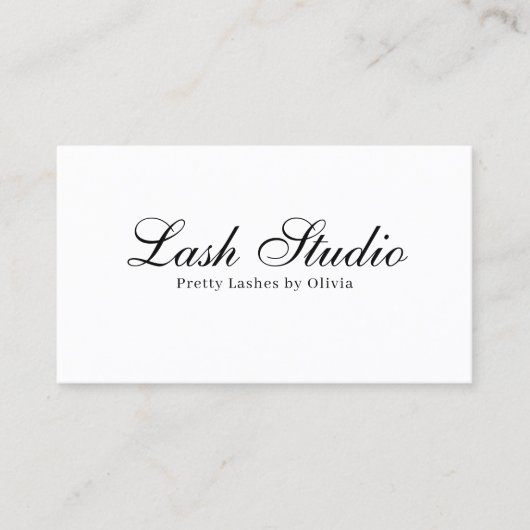 Wit & Zwart Verfijnde Glitterde Schoonheidswimper Visitekaartje (Voorkant)