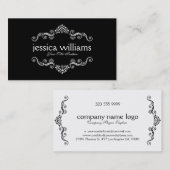 Wit & Zwart Versierd Grens Lijst Visitekaartje (Voorkant / Achterkant)