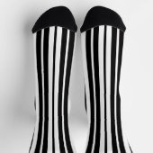 Wit Zwart Verticaal Streepjespatroonontwerp Sokken (Top)