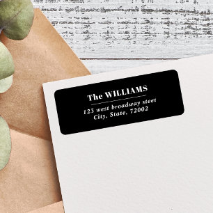 Wit Zwart Vet Modern Elegante familienaam Etiket