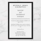 Wit zwart waterdicht shampoo flesetiket voedselcontainer etiket (Enkel label)