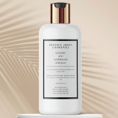 Wit zwart waterdicht shampoo flesetiket voedselcontainer etiket