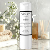 Wit zwart waterdicht shampoo flesetiket voedselcontainer etiket