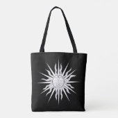 Wit & Zwart Whimsical Zon Hemel Astrologie Tote Bag (Achterkant)