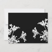 Wit & Zwart Wildbloem Rouwkaart Kaart (Achterkant)