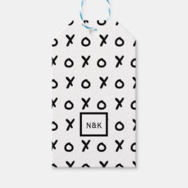 Wit & Zwart X O XO X&O's Trendy Cute Cadeaulabel